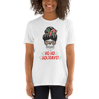 Totenkopf T-Shirt, Weihnachten T-Shirt, Kurzärmeliges Unisex-T-Shirt