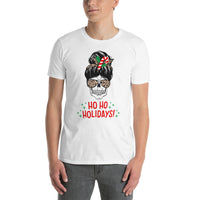 Totenkopf T-Shirt, Weihnachten T-Shirt, Kurzärmeliges Unisex-T-Shirt