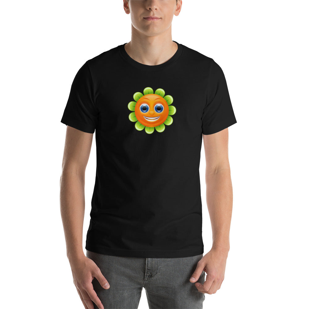 Süßes Emoji mit Blume Unisex-T-Shirt