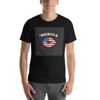 Süße Amerika-Lippenflagge Unisex-T-Shirt