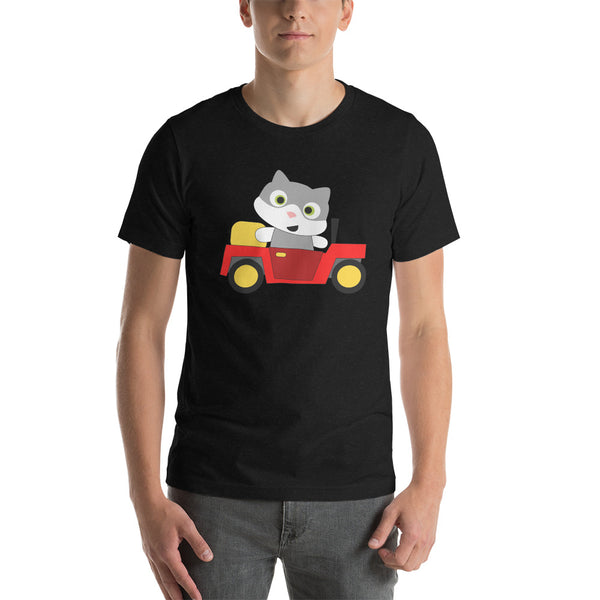 Katze fährt Auto Unisex-T-Shirt