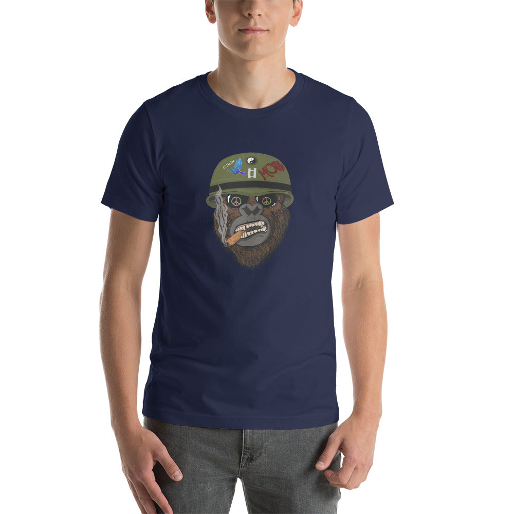 Cool helmet monkey unisex t-shirt