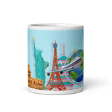 Reise, glänzende Tasse