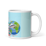 Reise, glänzende Tasse