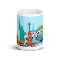 Reise, glänzende Tasse